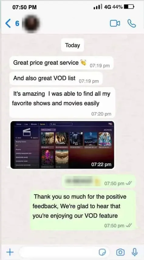 WhatsApp message from a customer 2