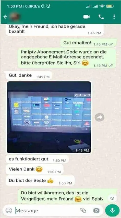 WhatsApp message from a customer 8
